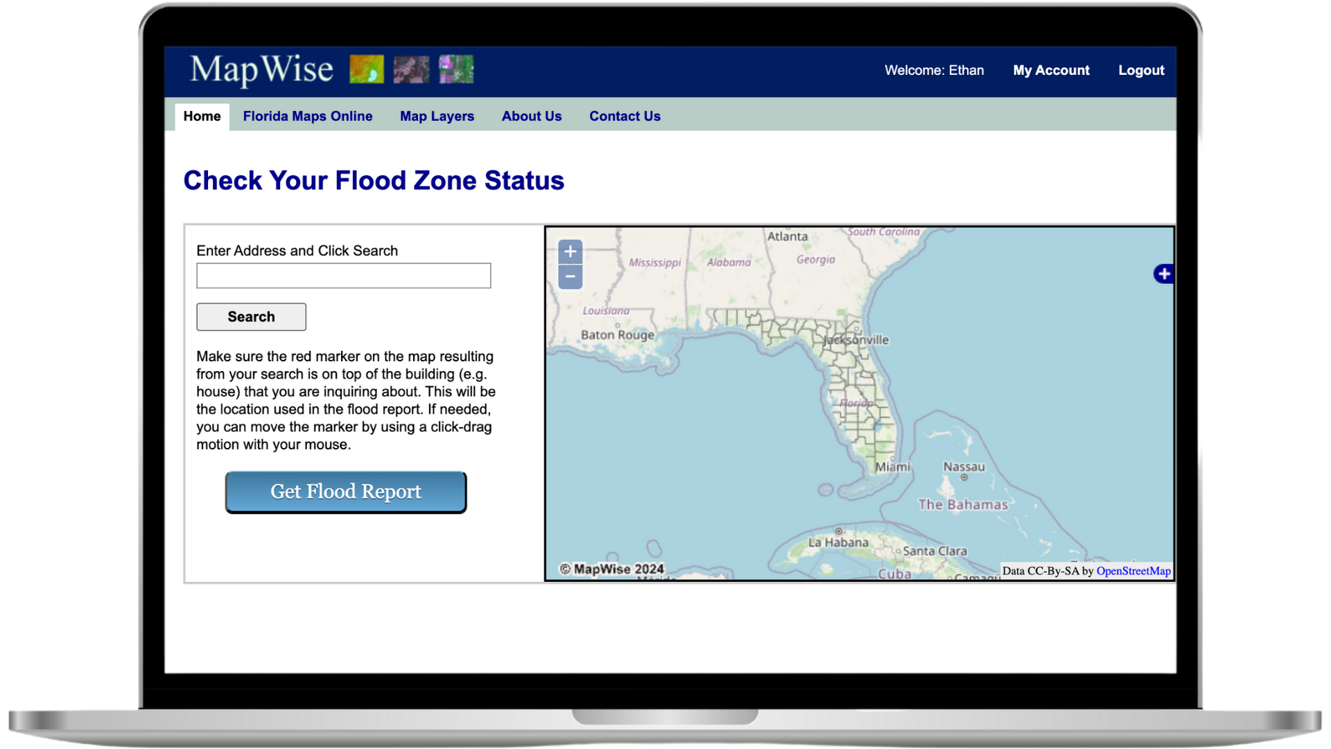 Flood Zone Tool screenshot